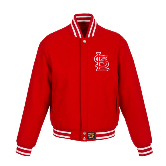 St. Louis Cardinals JH Design Women's Embroidered Logo All-Wool Jacket - Red - J.H. Sports Jackets