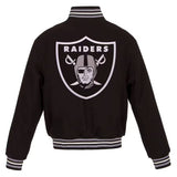 Las Vegas Raiders JH Design Women's Embroidered Logo All-Wool Jacket - Black