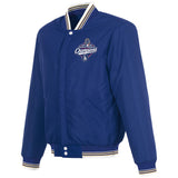 Los Angeles Dodgers JH Design 2025 World Series Champions Reversible Fleece & Faux Leather Full-Snap Jacket – Royal-White