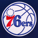 Philadelphia 76ers Reversible Wool Jacket - Embroidered Logos JH Design Royal