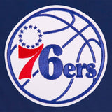 Philadelphia 76ers Reversible Wool Jacket - Embroidered Logos JH Design Royal