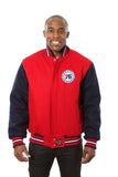 Philadelphia 76ers Embroidered Handmade Wool Jacket-Red/Navy