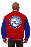 Philadelphia 76ers Embroidered Handmade Wool Jacket-Red/Royal