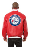 Philadelphia 76ers Full Leather Jacket - Red