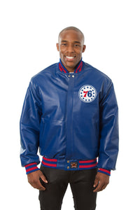 Philadelphia 76ers Full Leather Jacket - Royal