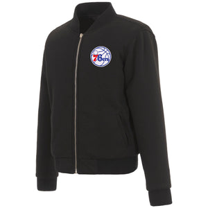 Philadelphia 76ers JH Design Reversible Women Fleece Jacket - Black