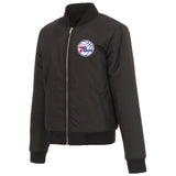 Philadelphia 76ers JH Design Reversible Women Fleece Jacket - Black