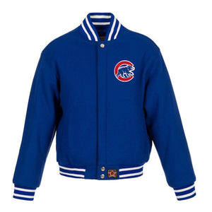 Chicago Cubs JH Design Women's Embroidered Logo All-Wool Jacket - Royal