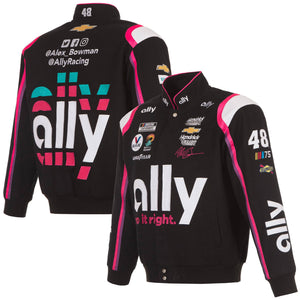 Nascar Alex Bowman JH Design Black Ally Uniform Full-Snap Jacket