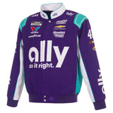 Alex Bowman JH Design 2026 Ally Full-Snap Twill Racing Jacket – Purple - J.H. Sports Jackets