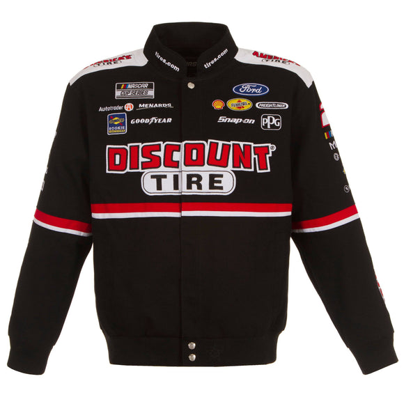 Austin Cindric Discount Tire Cotton Twill Full Snap Jacket Black