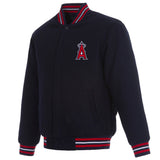 Los Angeles Angels Reversible Wool Jacket With Embroidered Logos JH Design - Navy