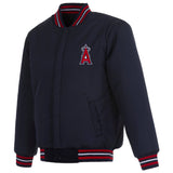 Los Angeles Angels Reversible Wool Jacket With Embroidered Logos JH Design - Navy