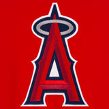 Los Angeles Angels - JH Design Reversible Fleece Jacket with Faux Leather Sleeves -Red/White - J.H. Sports Jackets