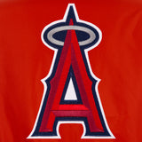 Los Angeles Angels - JH Design Reversible Fleece Jacket with Faux Leather Sleeves -Red/White - J.H. Sports Jackets