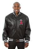 Los Angeles Angels Full Leather Jacket - Black