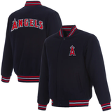 Los Angeles Angels Reversible Wool Jacket With Embroidered Logos-Navy
