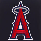 Los Angeles Angels - JH Design Reversible Fleece Jacket with Faux Leather Sleeves - Navy/White