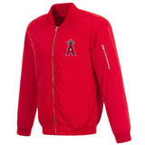 Los Angeles Angels JH Design Lightweight Nylon Bomber Jacket – Red