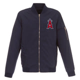 Los Angeles Angels JH Design Lightweight Nylon Bomber Jacket – Navy