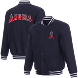 Los Angeles Angels Poly Twill Varsity Jacket-Navy