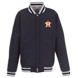 Houston Astros JH Design Two-Tone Reversible Fleece Jacket - Gray/Navy