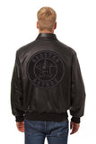 Houston Astros Full Leather Jacket - Black/Black