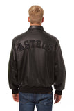 Houston Astros Full Leather Jacket - Black/Black