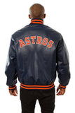 Houston Astros Full Leather Jacket - Navy