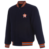 Houston Astros Reversible Wool Jacket - Navy