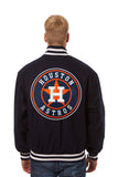 Houston Astros Wool Jacket w/ Handcrafted Leather Logos - Navy