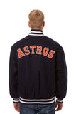 Houston Astros Wool Jacket w/ Handcrafted Leather Logos - Navy