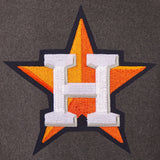 Houston Astros Wool & Leather Reversible Jacket w/ Embroidered Logos - Charcoal/Navy