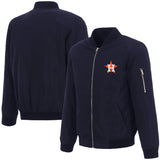 Houston Astros JH Design Lightweight Nylon Bomber Jacket – Navy