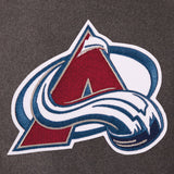 Colorado Avalanche Wool & Leather Reversible Jacket w/ Embroidered Logos - Charcoal/Navy