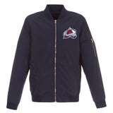 Colorado Avalanche JH Design Lightweight Nylon Bomber Jacket – Navy