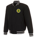 Oakland Athletics Reversible Wool Jacket - Black, Vintage Logos