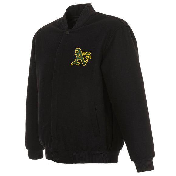 Oakland Athletics Reversible Wool Jacket - Black