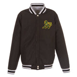 Oakland Athletics  JH Design - Two-Tone Reversible Fleece Jacket - Gray/Black