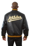 Oakland Athletics Full Leather Jacket - Black