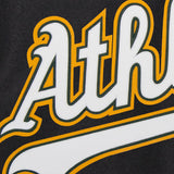 Oakland Athletics Two-Tone Wool Jacket w/ Handcrafted Leather Logos - Black/Gray