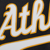 Oakland Athletics Wool Jacket w/ Handcrafted Leather Logos - Black