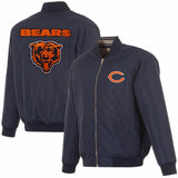 Chicago Bears Reversible Full-Zip Flight Jacket - J.H. Sports Jackets