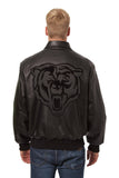 Chicago Bears JH Design Tonal All Leather Jacket - Black/Black