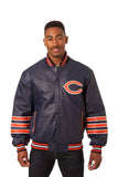 Chicago Bears JH Design All Leather Jacket - Navy/Orange