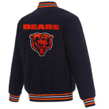 Chicago Bears Reversible Wool Jacket - Navy