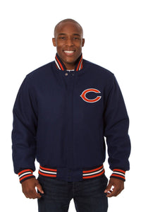 Chicago Bears JH Design Wool Handmade Full-Snap Jacket - Navy