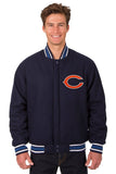 Chicago Bears Reversible Wool Jacket - Navy