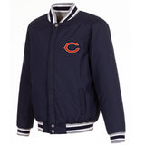 Chicago Bears Two-Tone Reversible Fleece Jacket - Gray/Navy