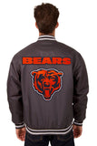 Chicago Bears Poly Twill Varsity Jacket - Black